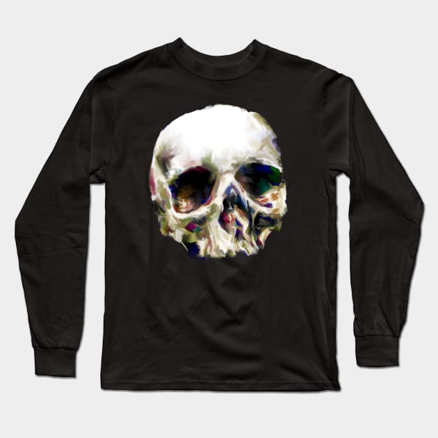 Head skull painting Long Sleeve T-Shirt by Art By Mojo